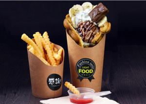 Wholesale 12oz 16oz French Fry Cups , PE Coated Disposable French Fry Containers from china suppliers