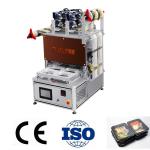 4 Trays Tabletop Stainless Steel MAP Tray Sealer Machine Gas Flush Packaging