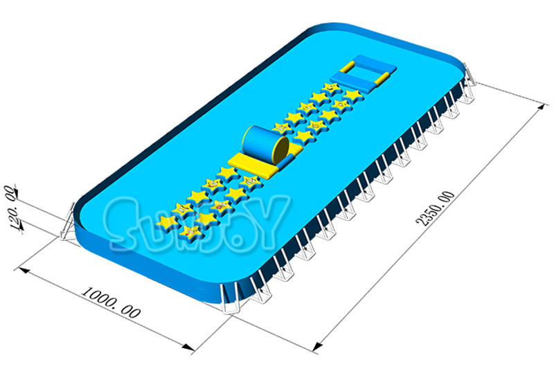 Amusement Water Park 0.9mm Plato Inflatable Shark Slide