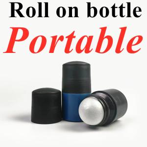 Wholesale 50ml Black Empty HDPE plastic roller ball Plastic Roll on Deodorant Antiperspirant Bottle with Black Lid from china suppliers