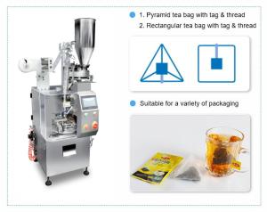 China Pyramid Nylon Filter Automatic Food Packaging Machine 10g Tea Bag  With String Tag on sale