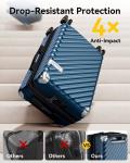 Carry On Luggage 22x14x9 Airline Approved - 35L Polycarbonate Expandable Hard