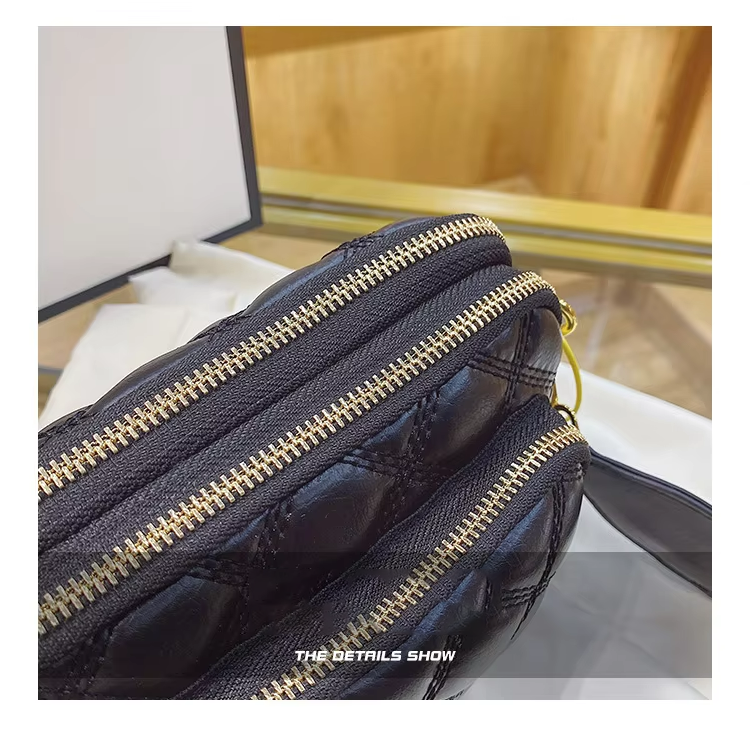 Summer Diamond Multi-Pocket Shoulder Bag with Motion Detection and High Capacity