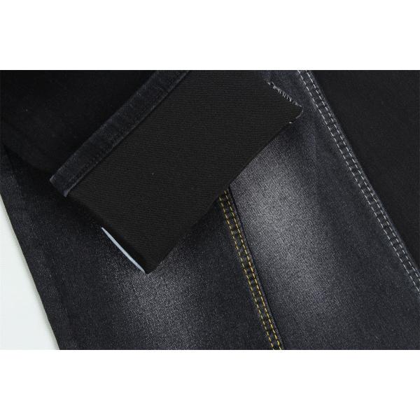 Full Lycra Satin Weave Black Black High Stretch Denim Fabric