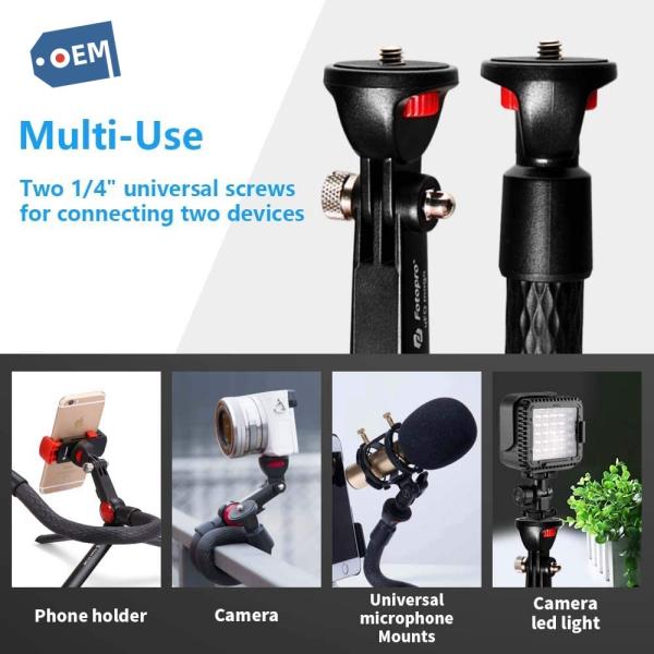Flexible Tripod, Travel Monopod Waterproof Foot with Binocular Stand Holder &