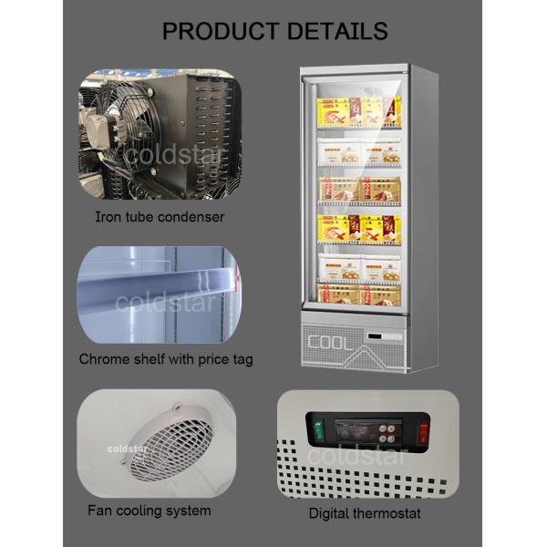 Supermarket Single Door Vertical Refrigerated Display Freezer