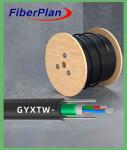 Outdoor Armored Singlemode GYXTW G652D Fiber Optic Wire Cable Black Aerial