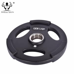 Wholesale Black 2-Inch Rubber Weight Disc Plates with 3 Grips from china suppliers