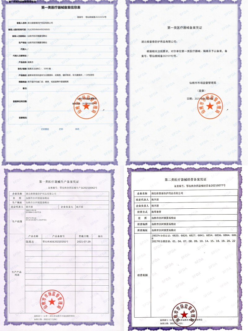 SMS Non Woven Fabric Blue Waterproof Isolation Gown For Class I Instruments OEM Offered