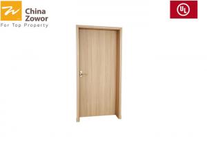China Brown Panel Wood Fire Door with Steel Frame / Single Open Timber Fire Doors on sale