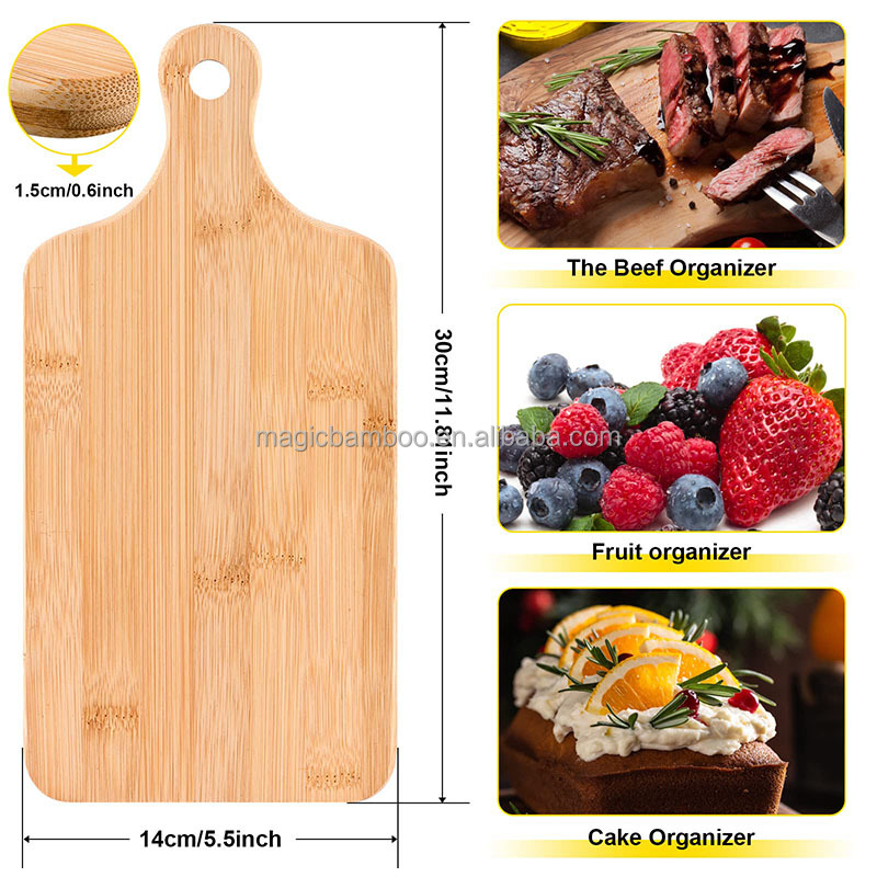 Kitchen Thick Large Bamboo Cutting Board with Handle Personalized Customized Designs