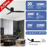 1stshine Ceiling Fan Simple Design White AC Motor 3 Speed Remote Control