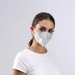 Grey Activated Charcoal Pollution Mask Folding Halfpiece Respirator With