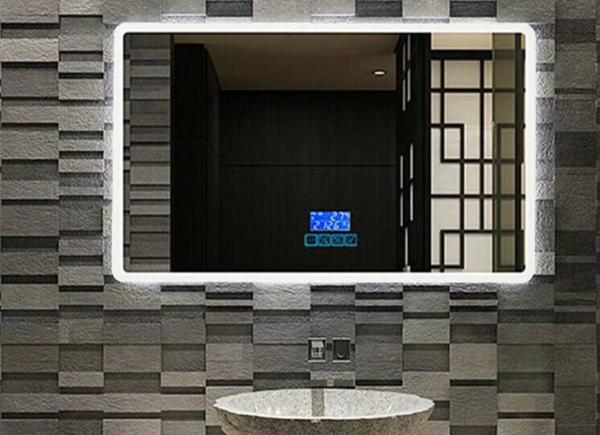 Customized frameless Mirror Smart Touch Screen Mirror Lighted Bathroom Vanity