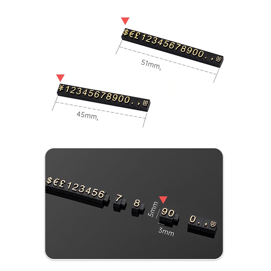 Cube Shape Clear Black Plastic Tag for Retail Display Racks in Watch and Jewelry Store