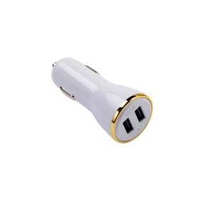Wholesale 2.4A3.4A4.8A double USB car charging horn, gold plated ring car charger from china suppliers
