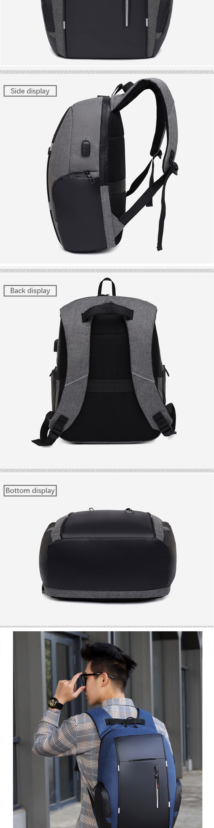 Durable Laptop Backpack Waterproof Travel Business Mens Backpack
