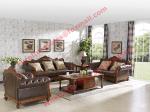 1+2+3 Italy Leather Upholstery Sofa Set with Wooden Tv Stand and Storage Cabinet