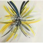 Modern Hand Painted Flower Paintings Fashion Square Abstract Art Canvas