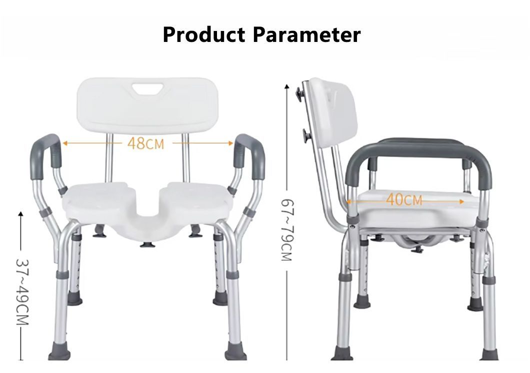 Professional Aluminum Shower Chairs for Disabled Non-Slip Bathtub Shower Chair Seat