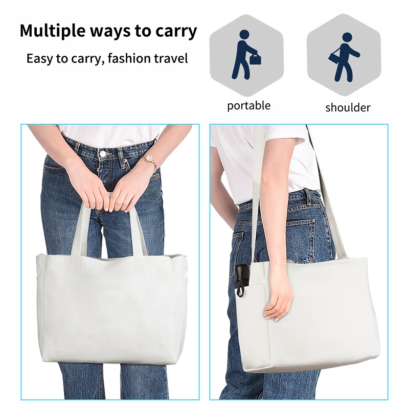 Foldable Grocery Canvas Reusable Shopping Bag Totes Long Handle 4.4x6.7x11"