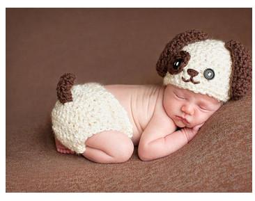 coffee dog cartoon baby hat cap Baby Animal Hat Cap Baby Crochet Knitted costume