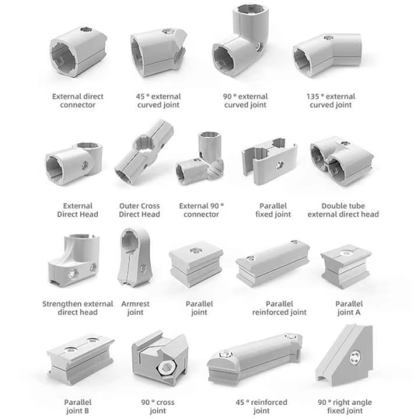 Aluminum Lean Pipe Strengthen Located Clasp Slider Vertical Positioner for Material Rack System
