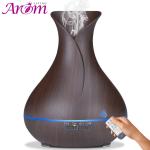 400ml Tulip Shape Dark Wood Grain Aromatherapy Diffuser