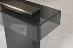Customized Size Entrance Console Table With Natural Finish Option Glass Top