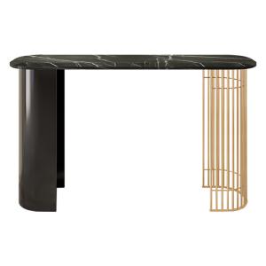 Wholesale Iron And Stainless Steel Black Console Table With Marble Top from china suppliers