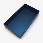 Luxury texture paper navy blue color silver foil stamping logo shirt packaging