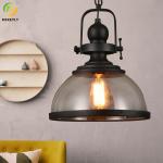 E26 Clear Hardware Glass Nordic Pendant Light For Hotel / Living Room / Bedroom