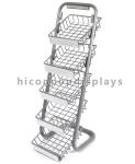 5 Layer Metal Tray Retail Flooring Display Stand Wire Snack Candy Bar Display