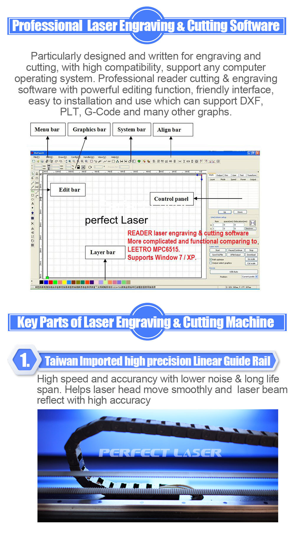 Desktop CO2 Laser Engraving Machine 60w Non Metallic Bamboo Paper DSP