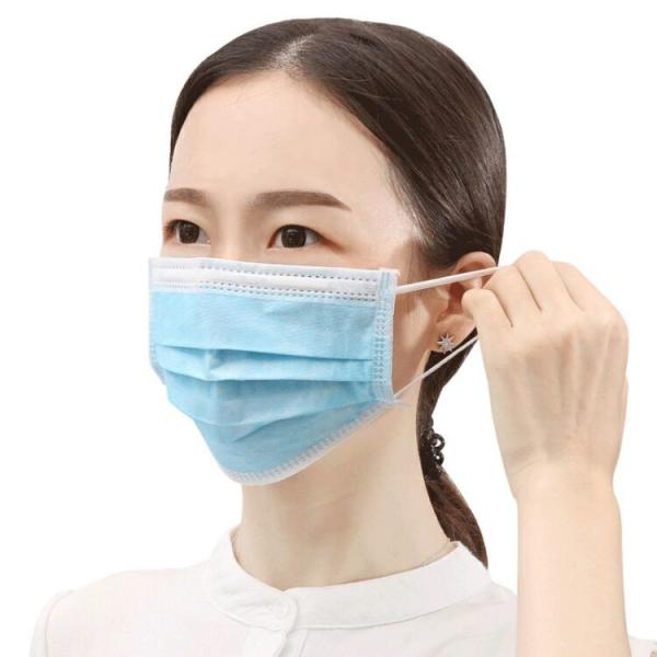 Healthy Blue Disposable Mask , Disposable Face Mask High Elastic Earband Anti