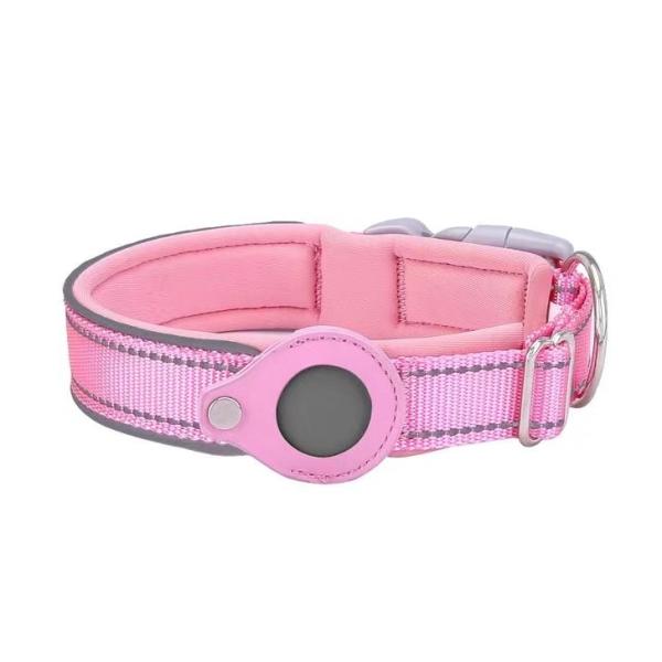 Hot Sale Airtag colorful Reflective Dog Pet Nylon Necklace Light Training Collar