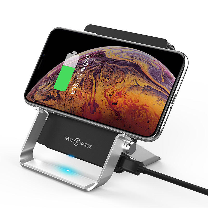 Suspension Quick Charge Qi Wireless Charging Stand Qi Wireless Aluminum