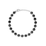 Thorn CZ Diamond Tennis Bracelet Rhodium Plated Black Gemstone Bracelet