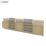 Premium Floor Brown Wood Store Shopping Checkout Counter