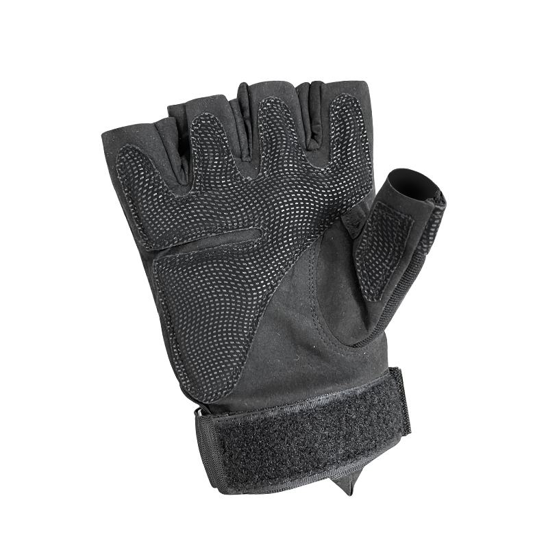 Customized Black Half Finger Gloves for Unisex Training and Safety Protection