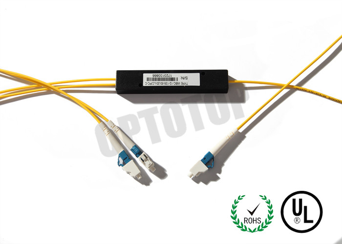 1 X 2 Yellow Wideband Splitter No Connector For CATV Optical Networks