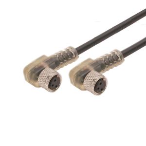Wholesale M8 3 pin Waterproof Connector Cable female 90 degrees with LED cable from china suppliers