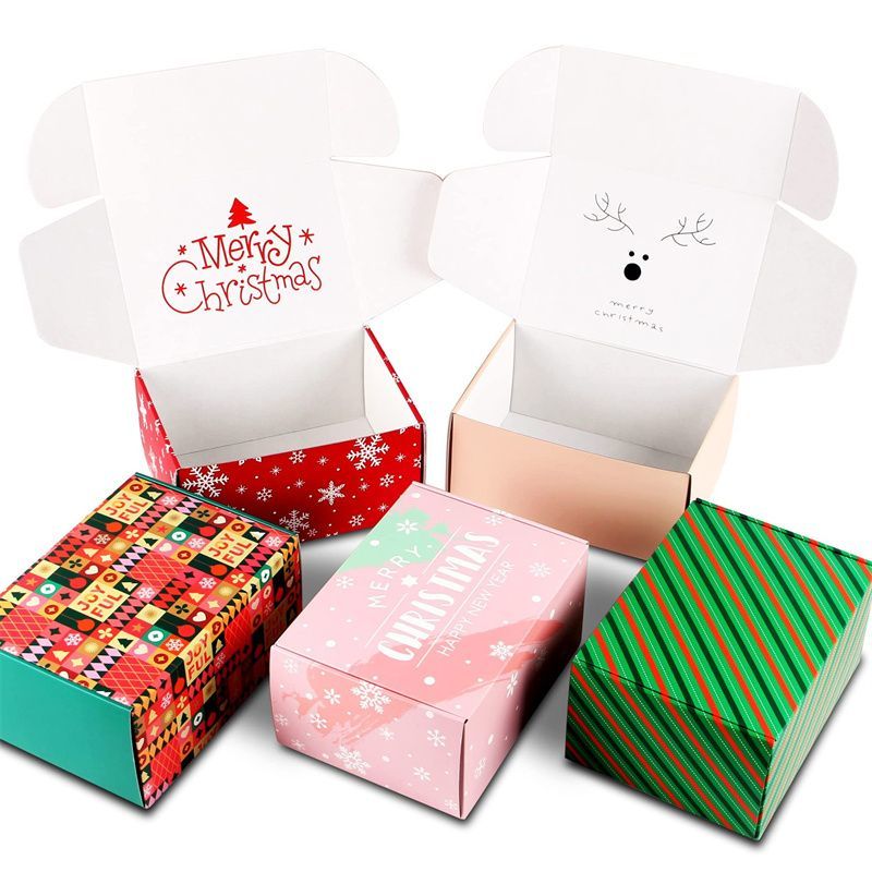 Wholesale Folding Folded Shipping Custom Luxury Printed Christmas Gift Kraft Paper Corrugated Mailer Box Cosmetic Food Packing Package Packaging Boxes