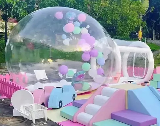 Inflatable Bubble House 10 FT Commercial Balloon Bounce House Bubble Tent Dome with Double Blower