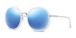 Women Scratch Resistant Sunglasses , Grey Blue Plastic Sunglasses Metal Temples