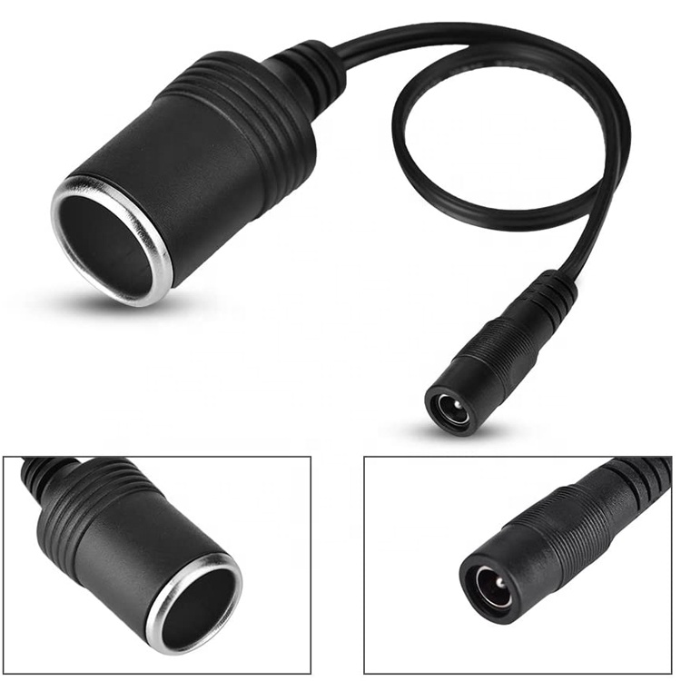 120W 12V 10A Female Car Cigarette Socket to DC 5.5mm x 2.1mm Power Adapter Cable