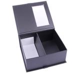 Luxury Rose Flower Gift Hinged Cardboard Box Clamshell Rigid Paper Box PVC
