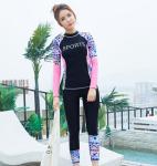 2019 UV Protection Swimming suit for women long sleeve and legs swimwear shorts