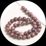 Round Shape Gemstone Beads Wood Pattern Loose Bead Strands for Bracelet Handmade