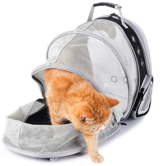 Outdoor Travel Pet Carrier Backpack Breathable Ventilated Mesh Foldable Dog Carrying Bag